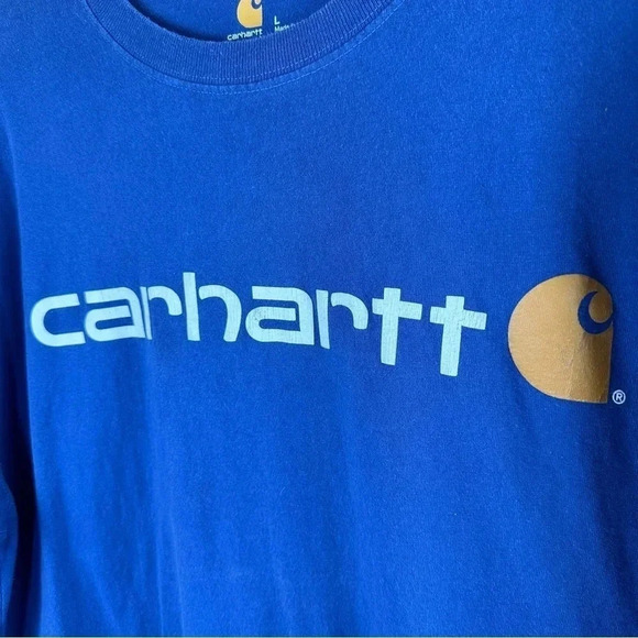 Carhartt Large Royal Graphic T-shirt Mens Workwear Logo Mens Size Large - Picture 3 of 7